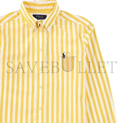 POLO RALPH LAUREN STRIPED SINGLE-BREASTED LONG-SLEEVE COTTON SHIRT 710817005 POLO RALPH LAUREN STRIPED SINGLE-BREASTED LONG-SLEEVE COTTON SHIRT 710817005